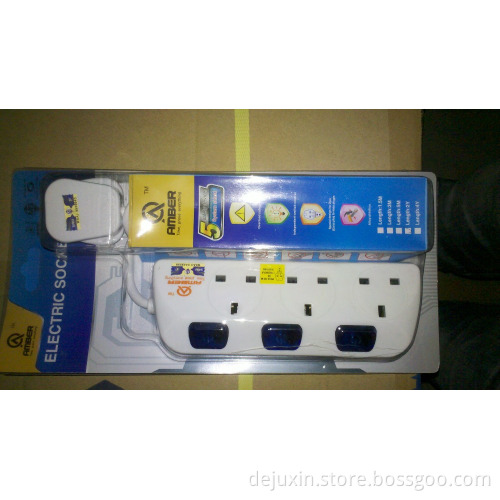 3 outlet 230V Full Surge Protector BS Power Strip